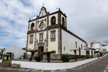 Fototapeta na wymiar Church Of Nossa Senhora Do Rosario Lajes, Flores Island , Azores, Portugal