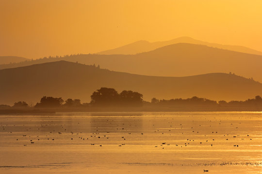 montana's wild country, 9 pipes water lake reservoir sunset reflection 