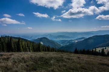 Fototapeta na wymiar Panoramic top view in Carpathian