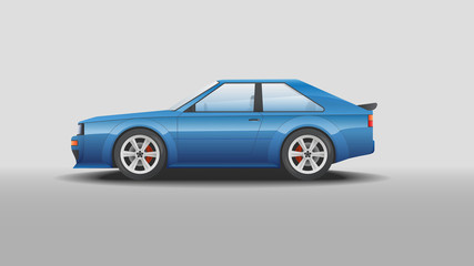 Realistic Design sport car. Template vector isolated car on white background, isolated, side view. Vector illustration.