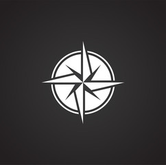 Windrose icon on background for graphic and web design. Simple illustration. Internet concept symbol for website button or mobile app.