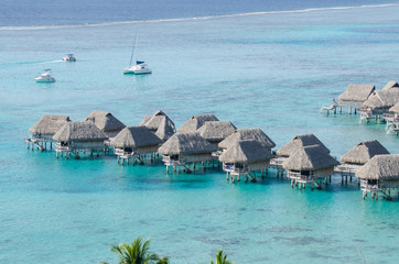 Panoramic view of Moorea island in Tahiti French Polynesia