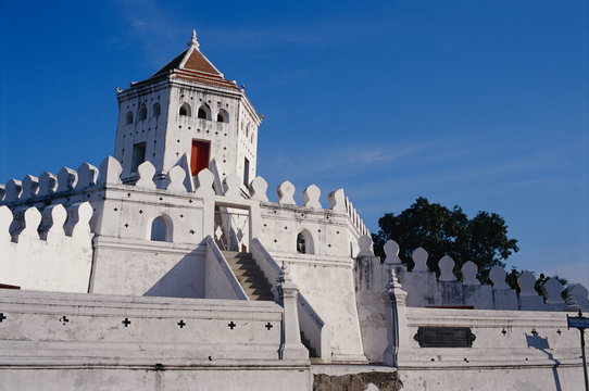 Thailand, Bangkok, Banglamphu, View Of Phra Sumen Fortress