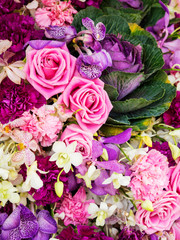 Southeast Asia, Thailand, Bangkok, Colorful Flower Market Display