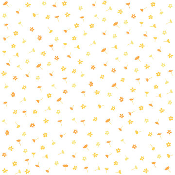 Seamless Yellow Flowers Floral Pattern