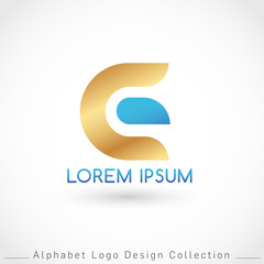 Letter E Logo Design Template isolated on white background : Vector Illustration