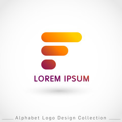 Letter F Logo Design Template isolated on white background : Vector Illustration