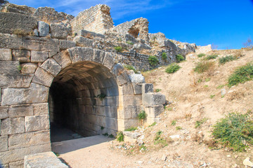 Turkey, West Coast Anatolia, Aydin Province, ruins of Miletus, near the mouth of the Meander River in ancient Caria. Theater.