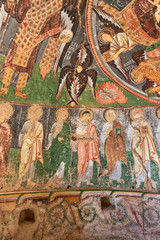 Obraz na płótnie Canvas Mural inside Karanlik Kilise (Dark Church, UNESCO World Heritage Site), Goreme, Cappadocia, Turkey.