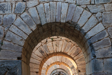 Turkey, Izmir Province, Bergama, Pergamon. Ancient cultural center. Arches of the sanctuary of Trajan.