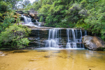 waterfall on undercliff walk, blue mountains national park, australia 7
