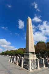 Obelisk of Theodosius outside the Blue Mosque. Istanbul. Turkey.