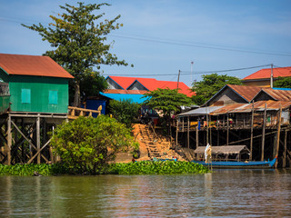 Asia, Cambodia, Siem Reap, Stilted city, Floating city on stilts