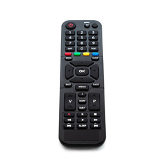 Multimedia remote control isolate on white background.