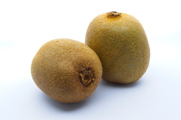 Whole kiwi fruit isolated on white background
