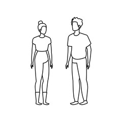 young lovers couple avatars characters