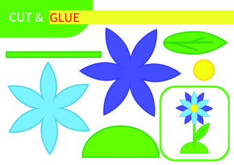 Mini-game "cut And glue" for learning, education and entertainment of children. Series "Flowers and plants" easy to print A4 and ready to use