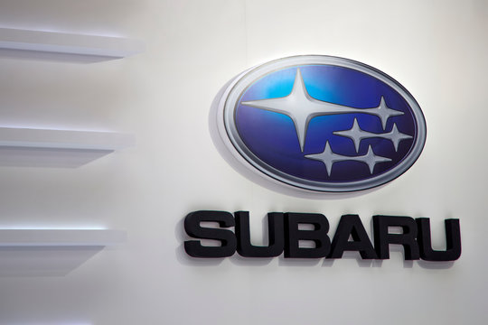 Detail of the Subaru car. Subaru is the automobile manufacturing division of Japanese Fuji Heavy Industries founded at 1953.