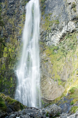 Fototapeta na wymiar New Zealand, South Island, Arthurs Pass National Park. Punchbowl Falls.
