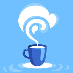 WiFi cup. online internet caffe,shop . creative poster,print.Free Wi Fi. internet connection. flat vector illustration