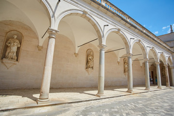courtyard of the monastery with columns