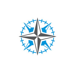 Fototapeta premium Windrose icon on background for graphic and web design. Simple illustration. Internet concept symbol for website button or mobile app.