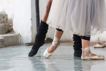 Cuba, Havana. Centro Pro Danza, founded by Laura Alonso in 1988, is one of Cuba's foremost center for ballet training.