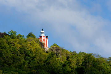 Fototapeta na wymiar MARTINIQUE. French Antilles. West Indies. Caravelle Lighthouse on Caravelle Peninsula. RÈserve Naturelle de la Caravelle.