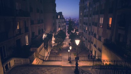 Montmartre staircase in Paris, France