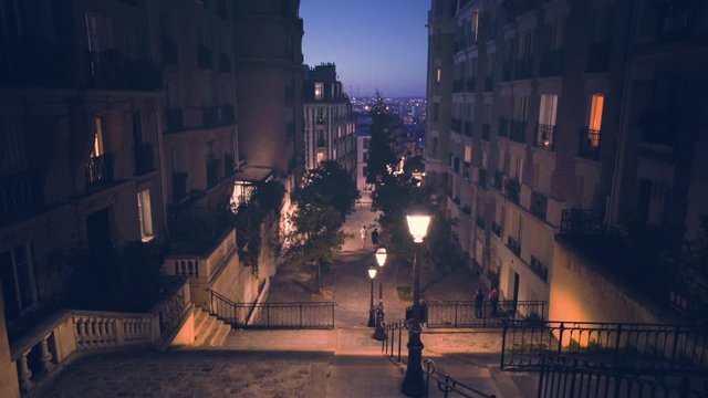 Montmartre staircase in Paris, France