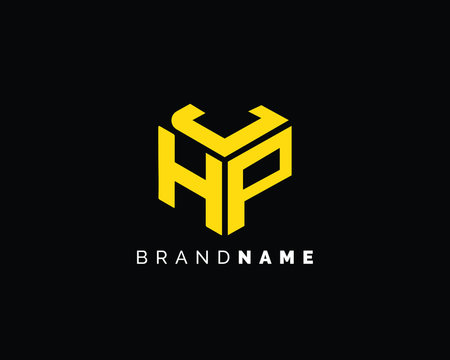 Creative and Minimalist Letter JHP Logo Design Icon, Editable in Vector Format in Black and Gold Color