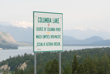 Canada: British Columbia, Columbia River Basin, Columbia Wetlands, Canal Flats, Columbia Lake, with sign