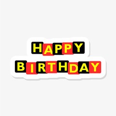 Happy birthday decoration sticker icon