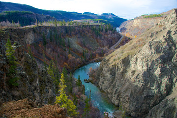 The Telegraph Creek road is one of the most remote and difficult in British Columbia, The Tuya River canyon.