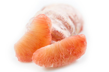 Tropical fruit,  Pomelo or Grapefruit isolated on white background with clipping path, The fruit is natural source of vitamin C and antioxidants, potassium, Healthy food for slow down aging.