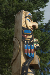 Thunderbird Project Featuring Tseshaht Totem Poles, Port Alberni, British Columbia, Canada,...