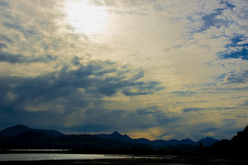 Queen Charlotte harbour on Haida Gwaii on a stormy evening.
