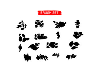 Vector set of brushes for your creativity. Abstract ink stains.