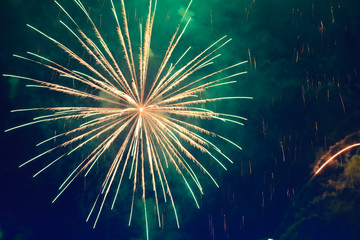 Summer evening spectacular fireworks show