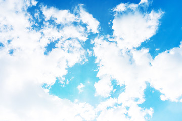 Blue sky with clouds, background