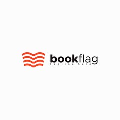 book flag logo design unique