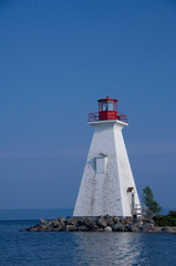 Fototapeta na wymiar Canada, Nova Scotia, Cape Breton Island, Baddeck. Baddeck lighthouse.