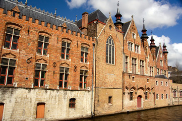 Belgium, Brugge (aka Brug or Bruge). UNESCO World Heritige Site. Typical medieval architecture...