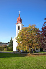 Naklejka premium Lower Austria, Austria - Low angle view of a church in a rural area.