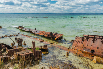 Zatoka wraków, ORP Wicher, ORP Grom, na helu © Konrad Kerker