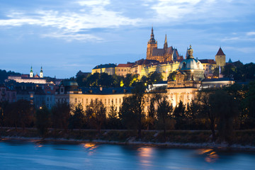 CZECH REPUBLIC, Prague. Prague Castle at Dusk. 
