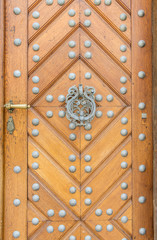 Czech Republic, Bohemia, Prague, Schwarzenbersky Palace Door.