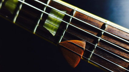 electric guitar headstock , closeup