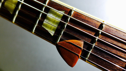 electric guitar headstock , closeup