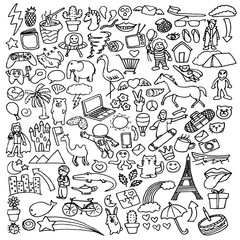 Various cute doodle, cartoon, colection